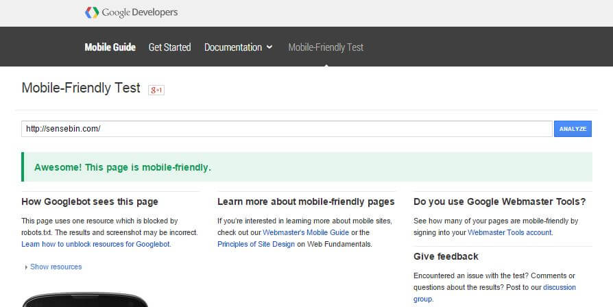 google mobile friendly factor