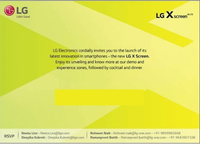 lg x screen launch invite